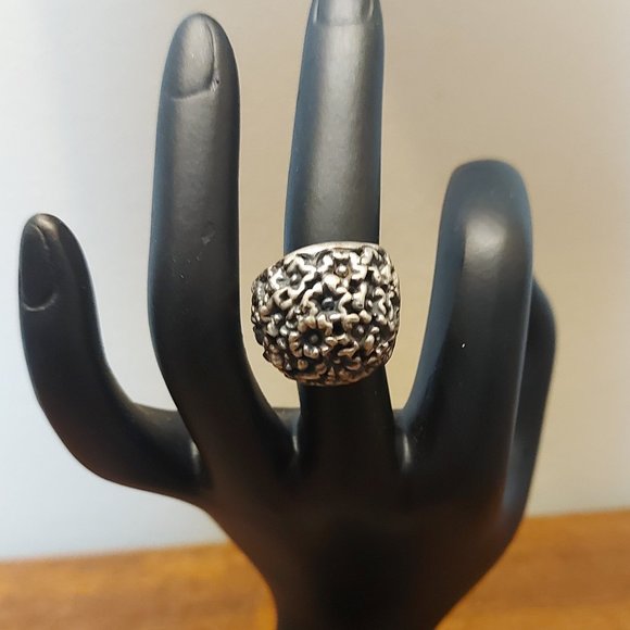 Handmade Mexican 925 Flower Bonnet RIng - Picture 1 of 4